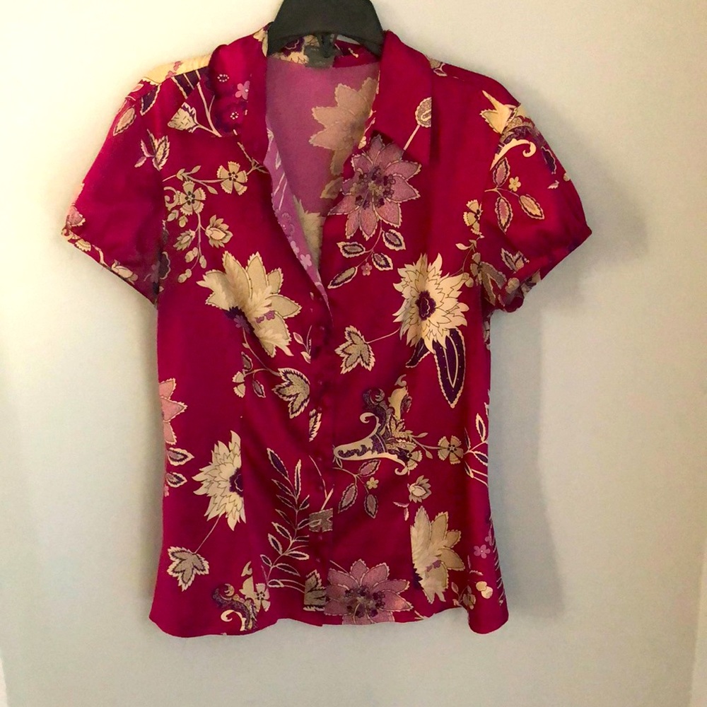 Ann Taylor button up collared blouse